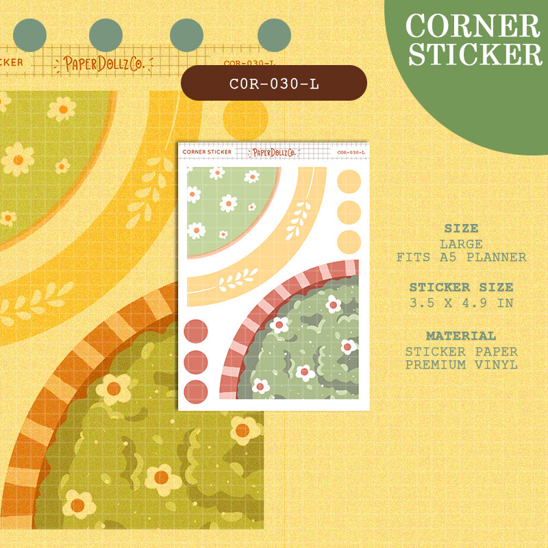 Paperdollzco | Large Corner Stickers | cor-030-L