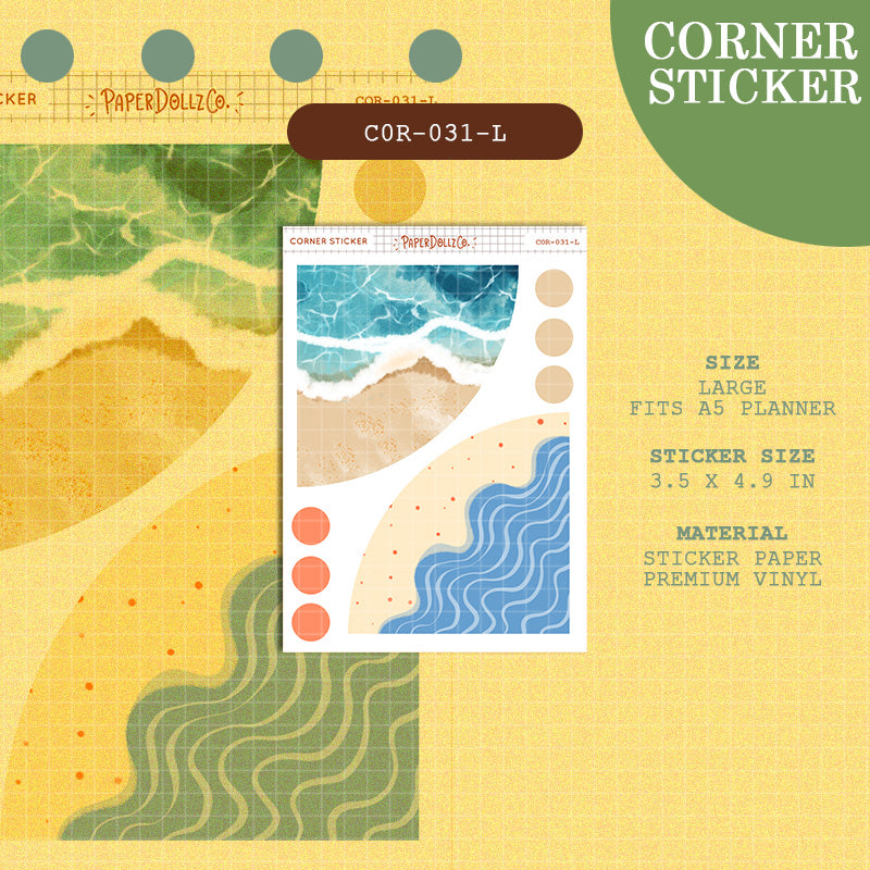 Paperdollzco | Large Corner Stickers | cor-031-L