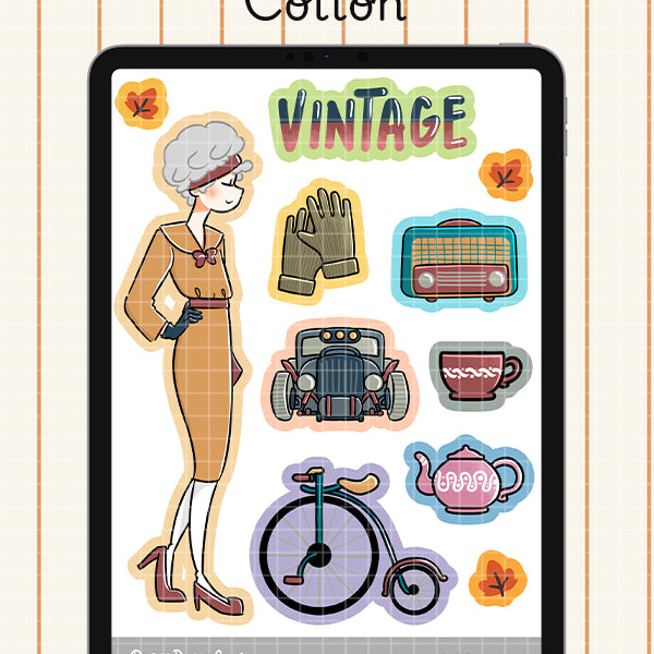 Vintage Digital File | Cotton | PaperDollzCo