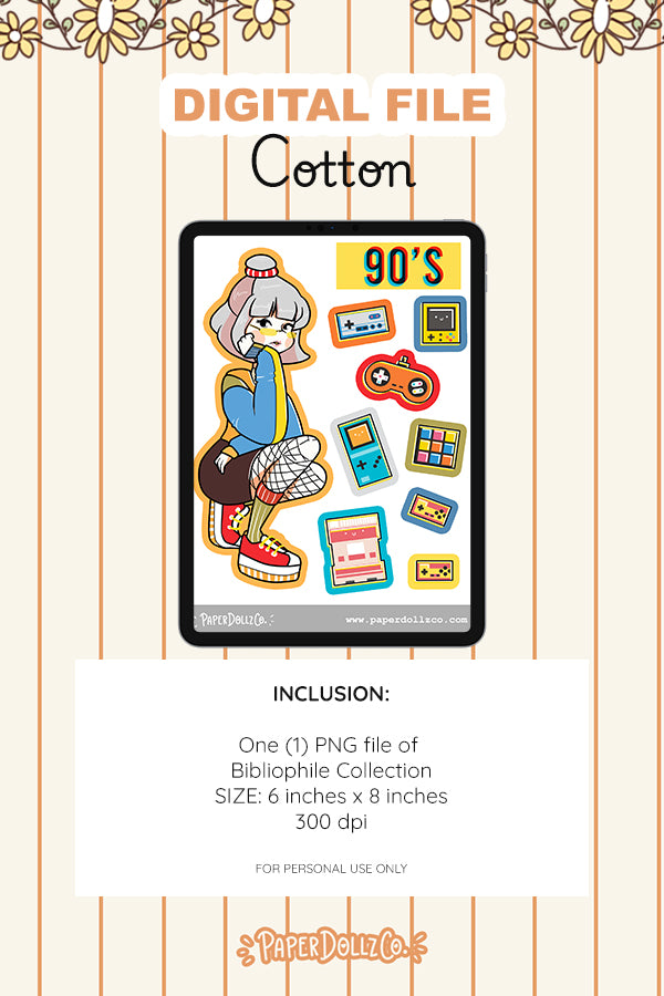90s Digital File | Cotton | PaperDollzCo