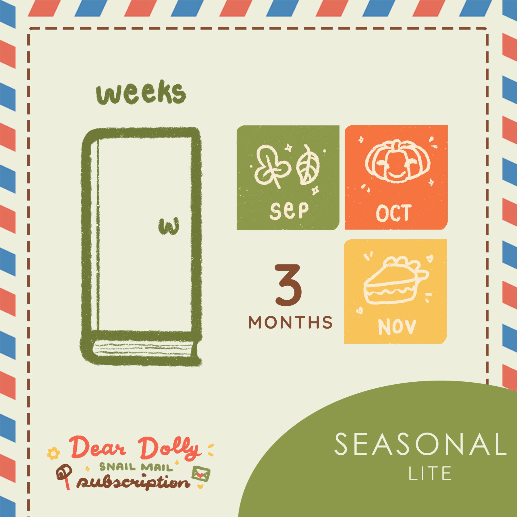Seasonal Lite | Hobonichi Weeks | Dear Dolly Snail Mail Subscription