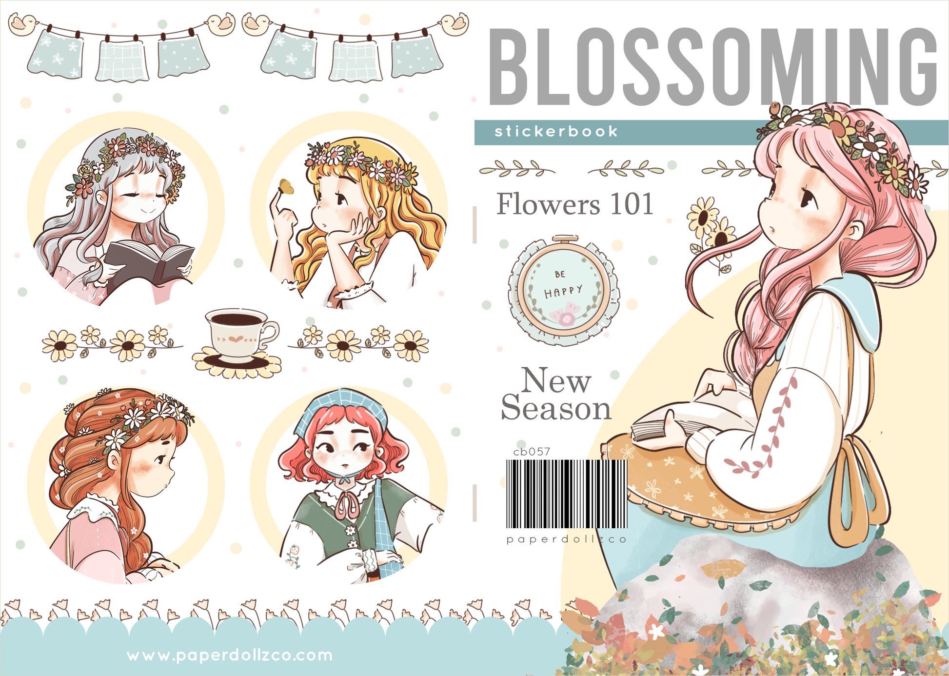 Blossoming PaperDollzCo Planner Sticker Book | CB057