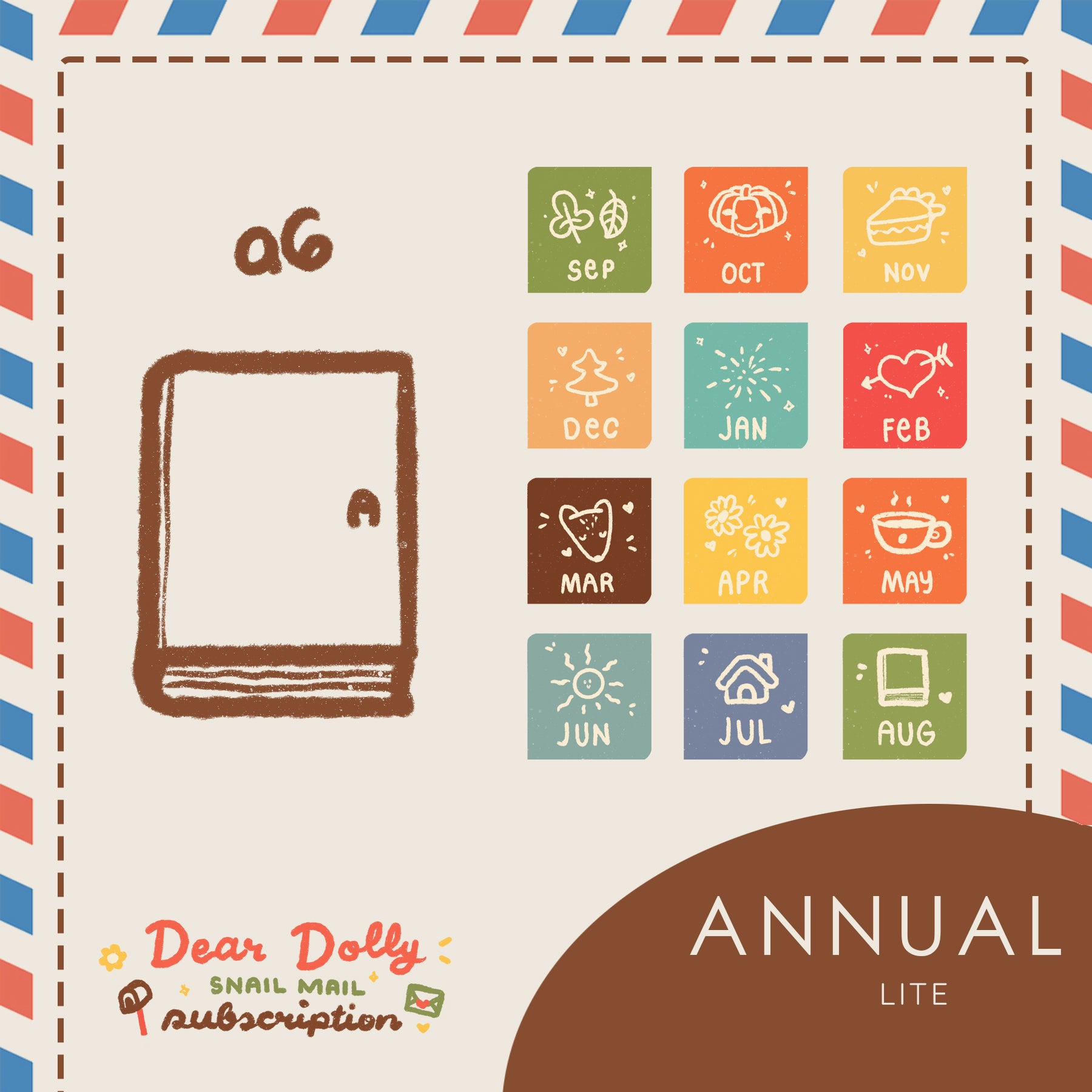 Annual Lite |  Hobonichi A6 | Dear Dolly Snail Mail Subscription