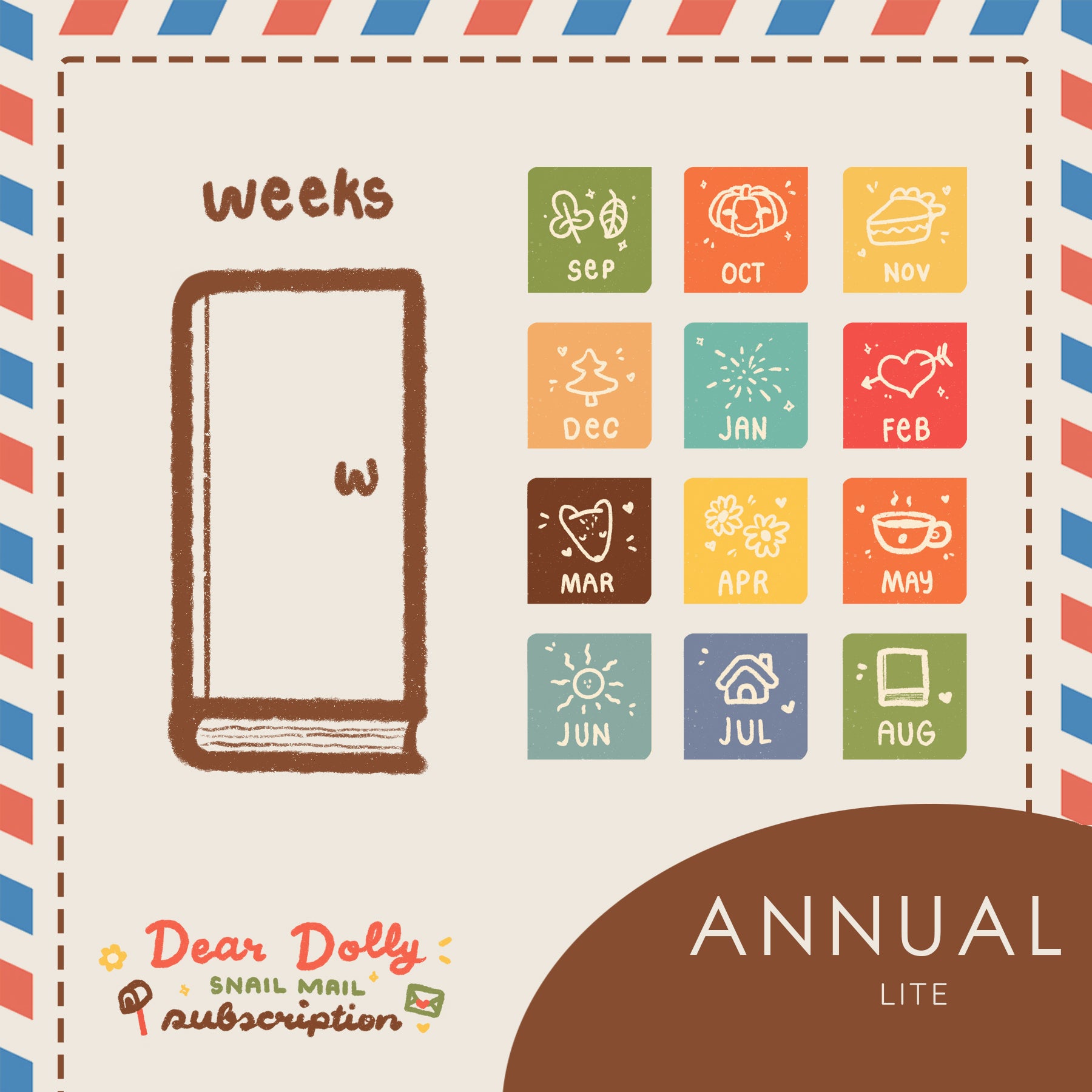 Annual Lite |  Hobonichi Weeks | Dear Dolly Snail Mail Subscription