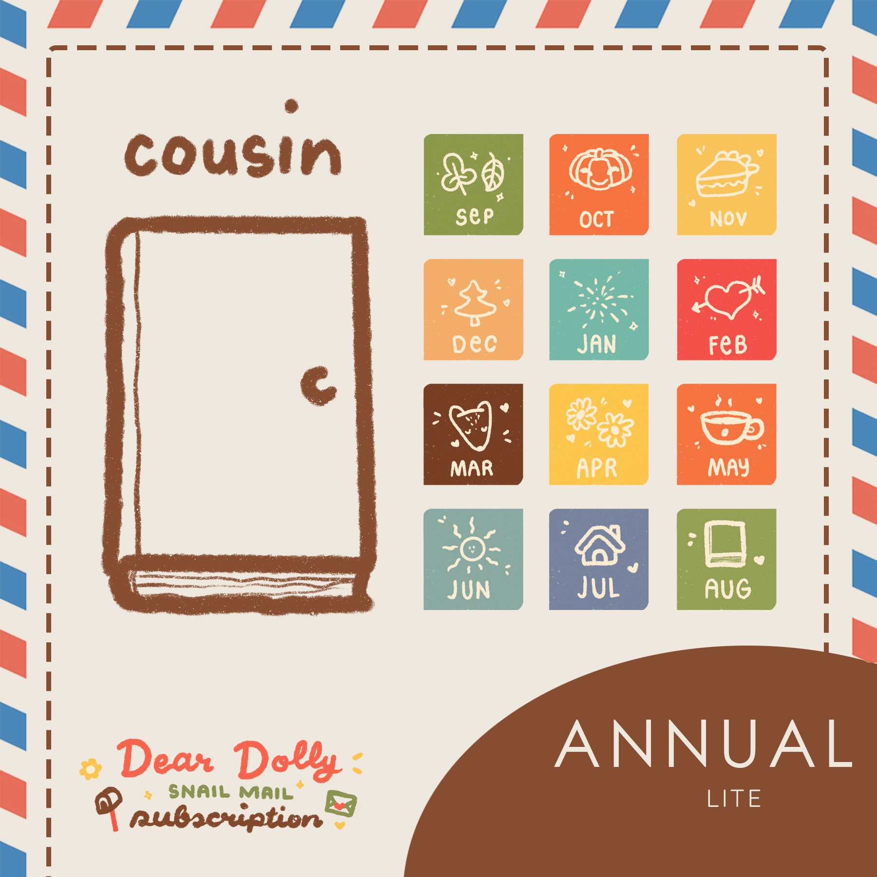 Annual Lite |  Hobonichi Cousin | Dear Dolly Snail Mail Subscription