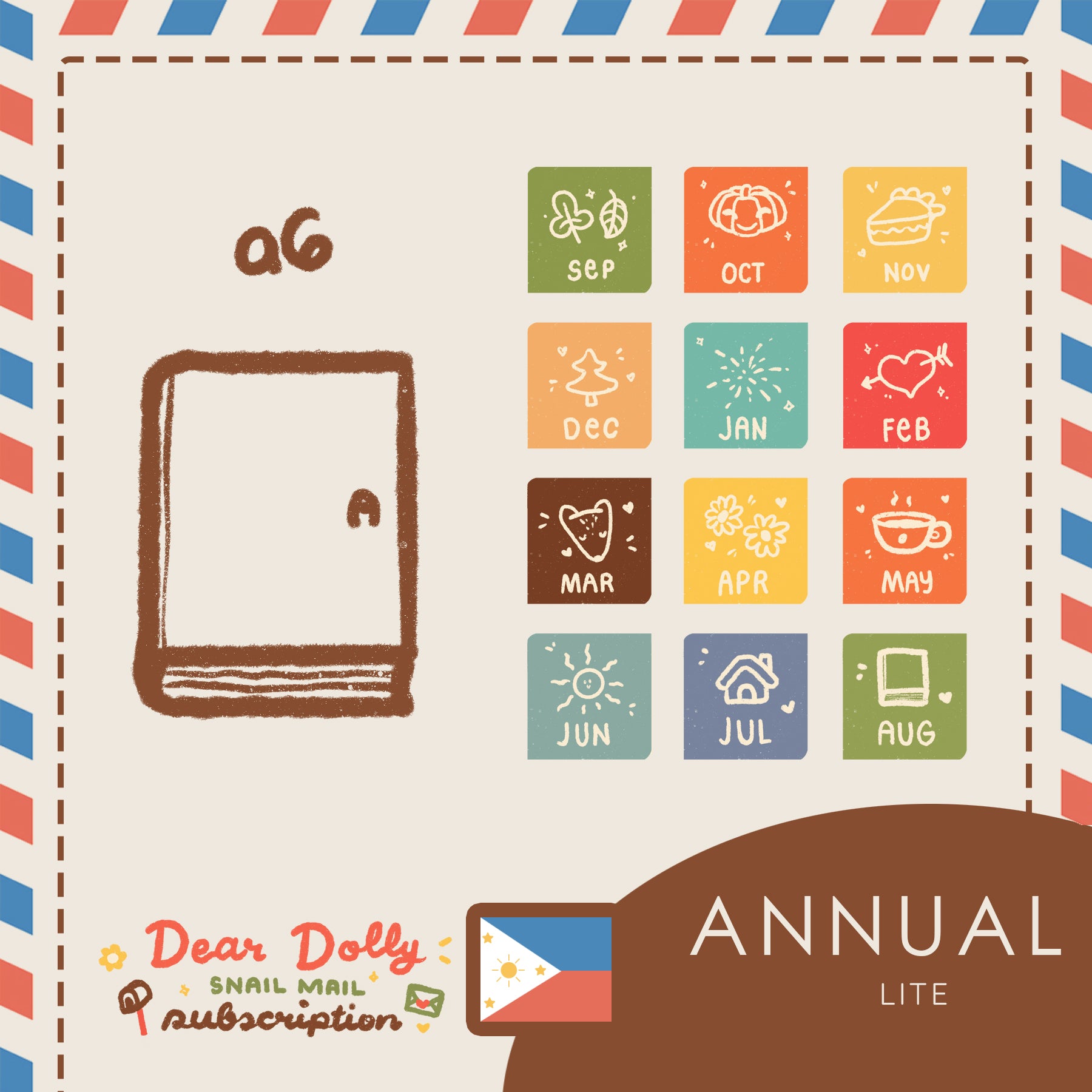 Annual Lite |  Hobonichi A6 | Dear Dolly Snail Mail Subscription 🇵🇭