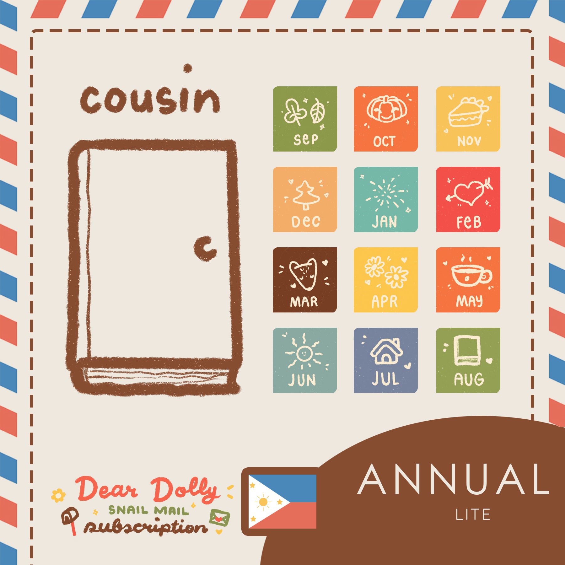 Annual Lite |  Hobonichi Cousin | Dear Dolly Snail Mail Subscription 🇵🇭