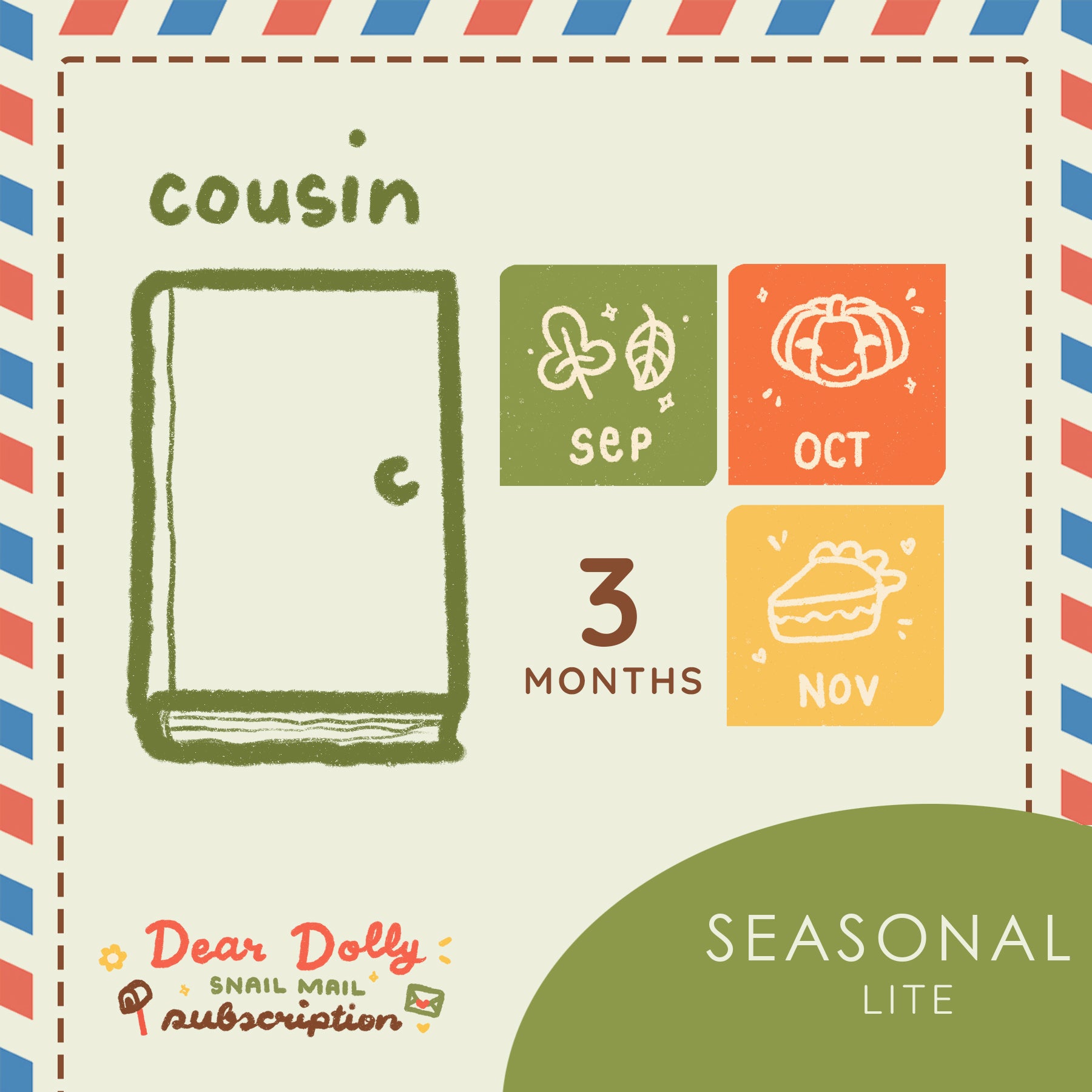 Seasonal Lite | Hobonichi Cousin | Dear Dolly Snail Mail Subscription