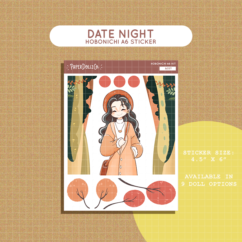 Date Night Fabulous Fall Hobonichi A6 Daily Sticker Kit - a057