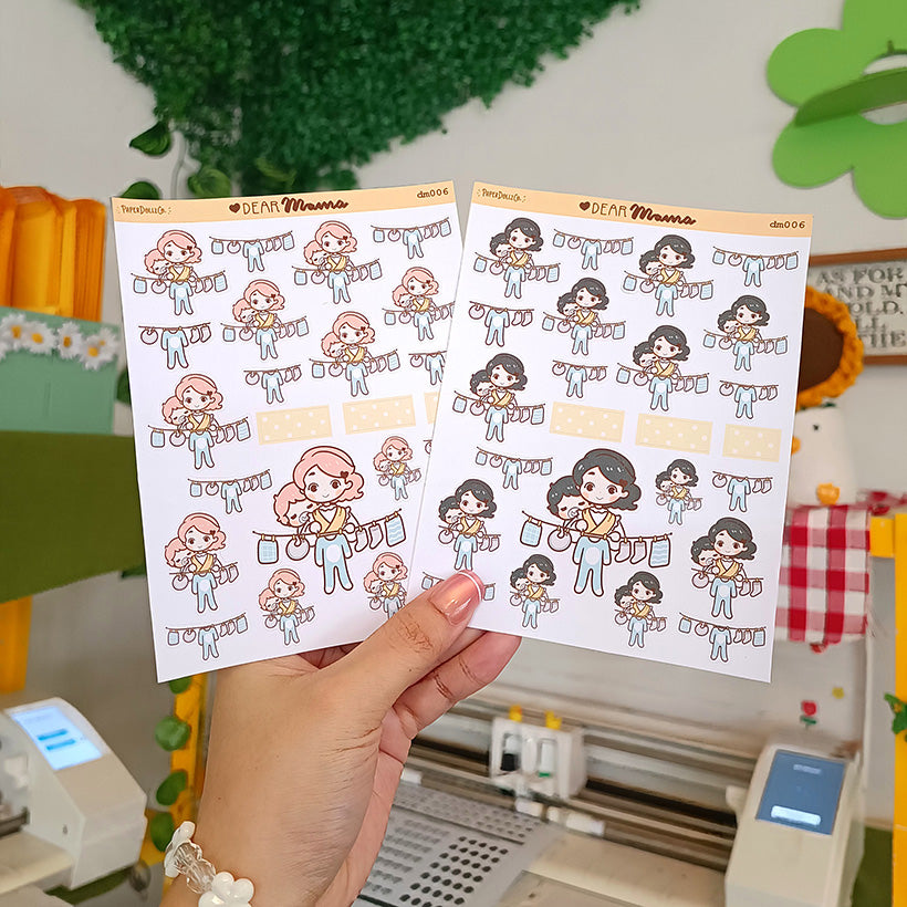 Laundry with baby | Dear Mama | PaperdollzCo | dm006b | dm006g