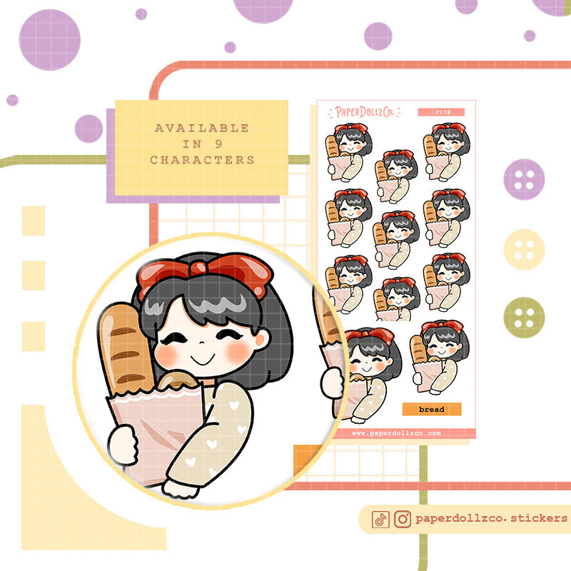 Bread | PaperDollzCo Planner | Activity Stickers | f158