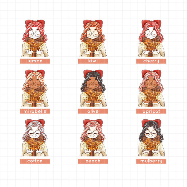 Festive Winter Solstice Just Dolls Stickers | J440