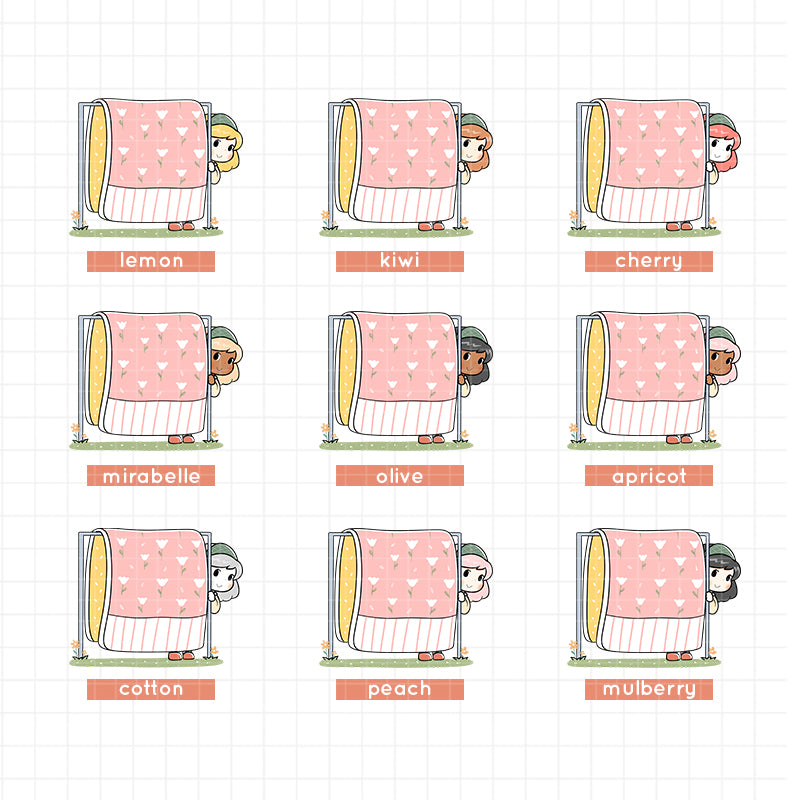 Spring Laundry PaperDollzCo Planner Stickers | f144