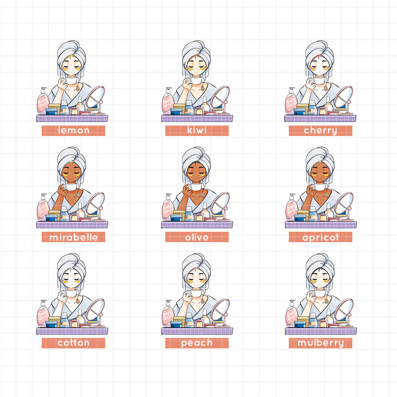 Skincare | Night Owl Club | Just Dolls Stickers | J494