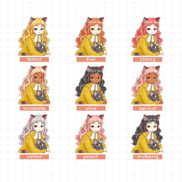 Cat Fluffy Tails Just Dolls Stickers | J434