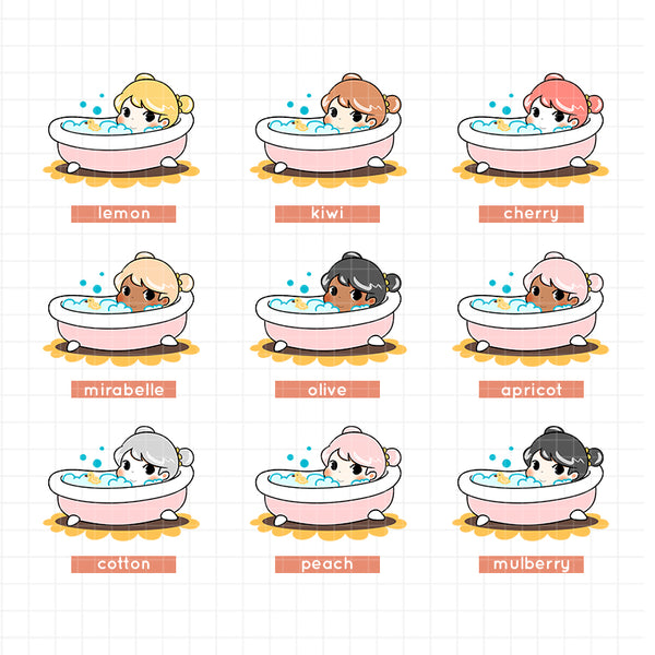 Spring Bath PaperDollzCo Planner Stickers | f150