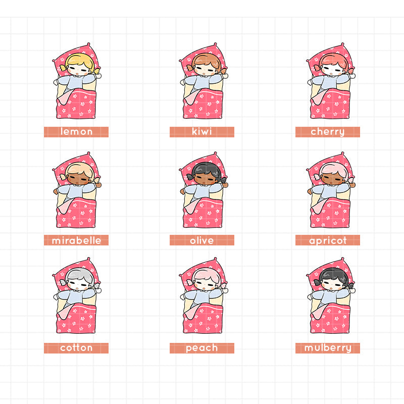 Spring Sleep PaperDollzCo Planner Stickers | f151