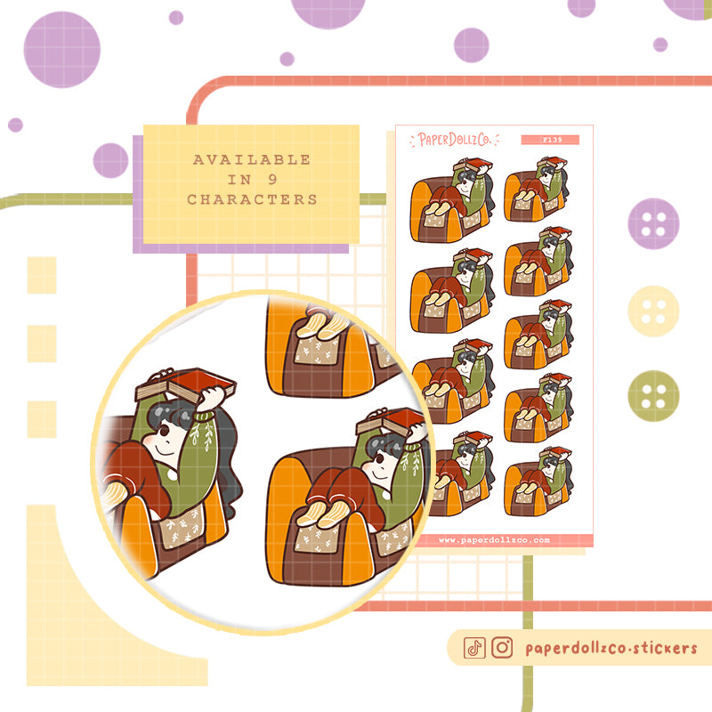 Autumn Read Books PaperDollzCo Planner Stickers | f139