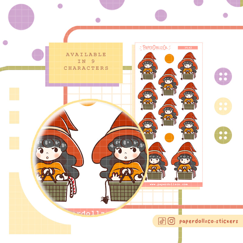 Halloween Shopping PaperDollzCo Planner Stickers | f142