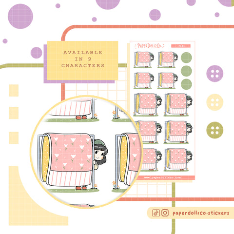Spring Laundry PaperDollzCo Planner Stickers | f144