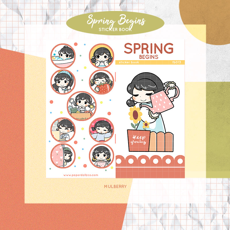 Spring Begins | PaperDollzCo | Activity Sticker Book | FB013