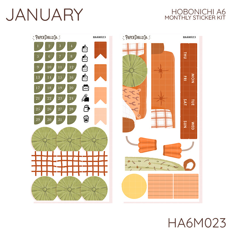 2027 Hobonichi Monthly Stickers | A6 Planner Kit | Monthly Journal Sticker