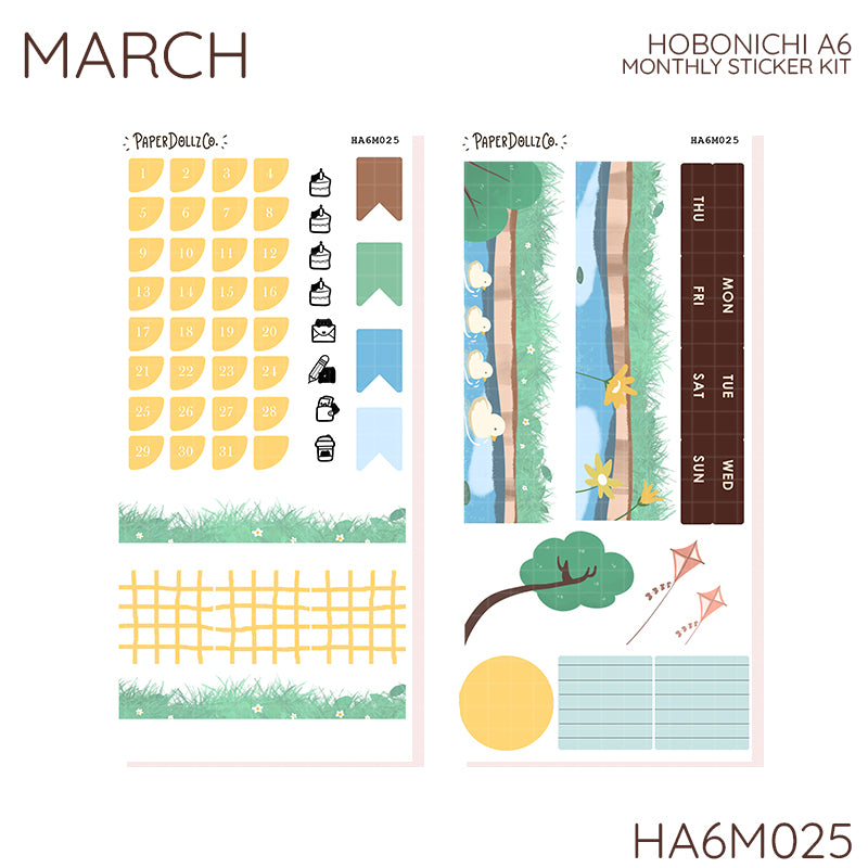 2027 Hobonichi Monthly Stickers | A6 Planner Kit | Monthly Journal Sticker