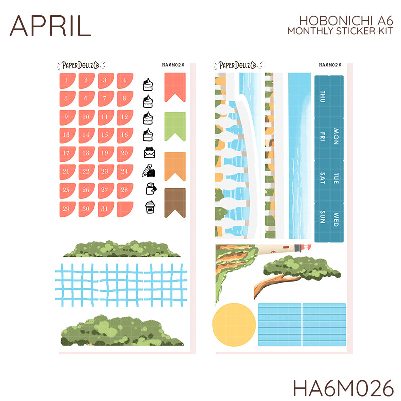 2027 Hobonichi Monthly Stickers | A6 Planner Kit | Monthly Journal Sticker