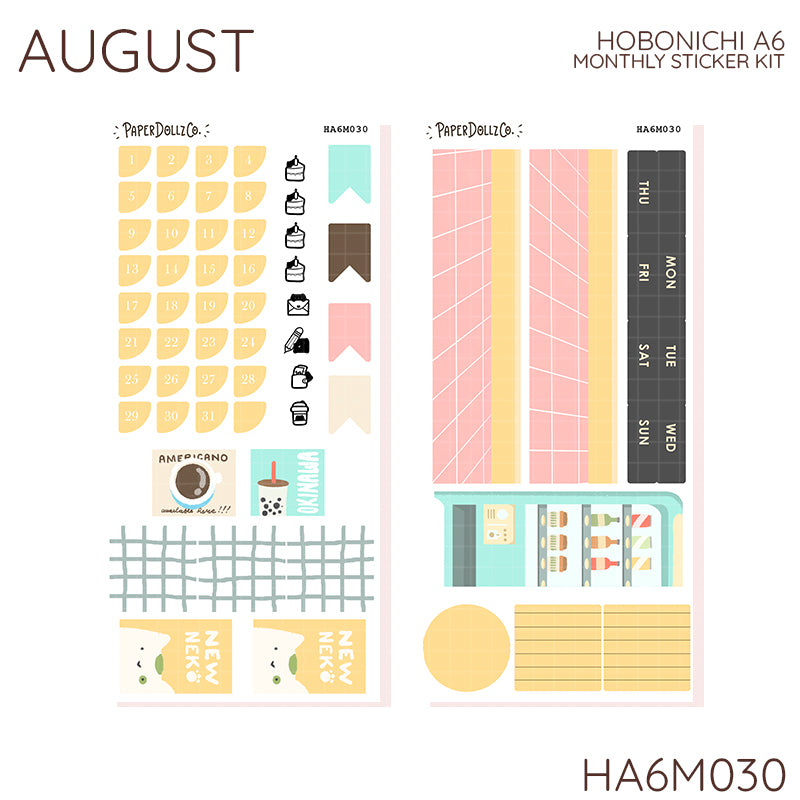 2027 Hobonichi Monthly Stickers | A6 Planner Kit | Monthly Journal Sticker