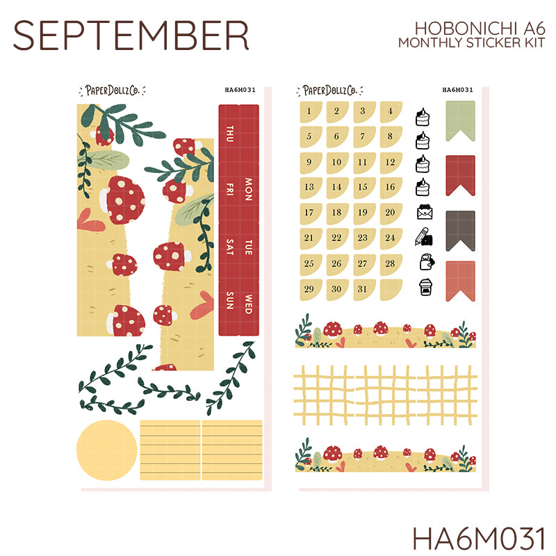 2027 Hobonichi Monthly Stickers | A6 Planner Kit | Monthly Journal Sticker