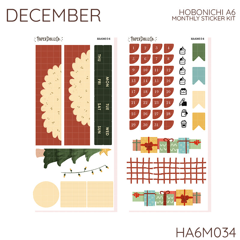 2027 Hobonichi Monthly Stickers | A6 Planner Kit | Monthly Journal Sticker