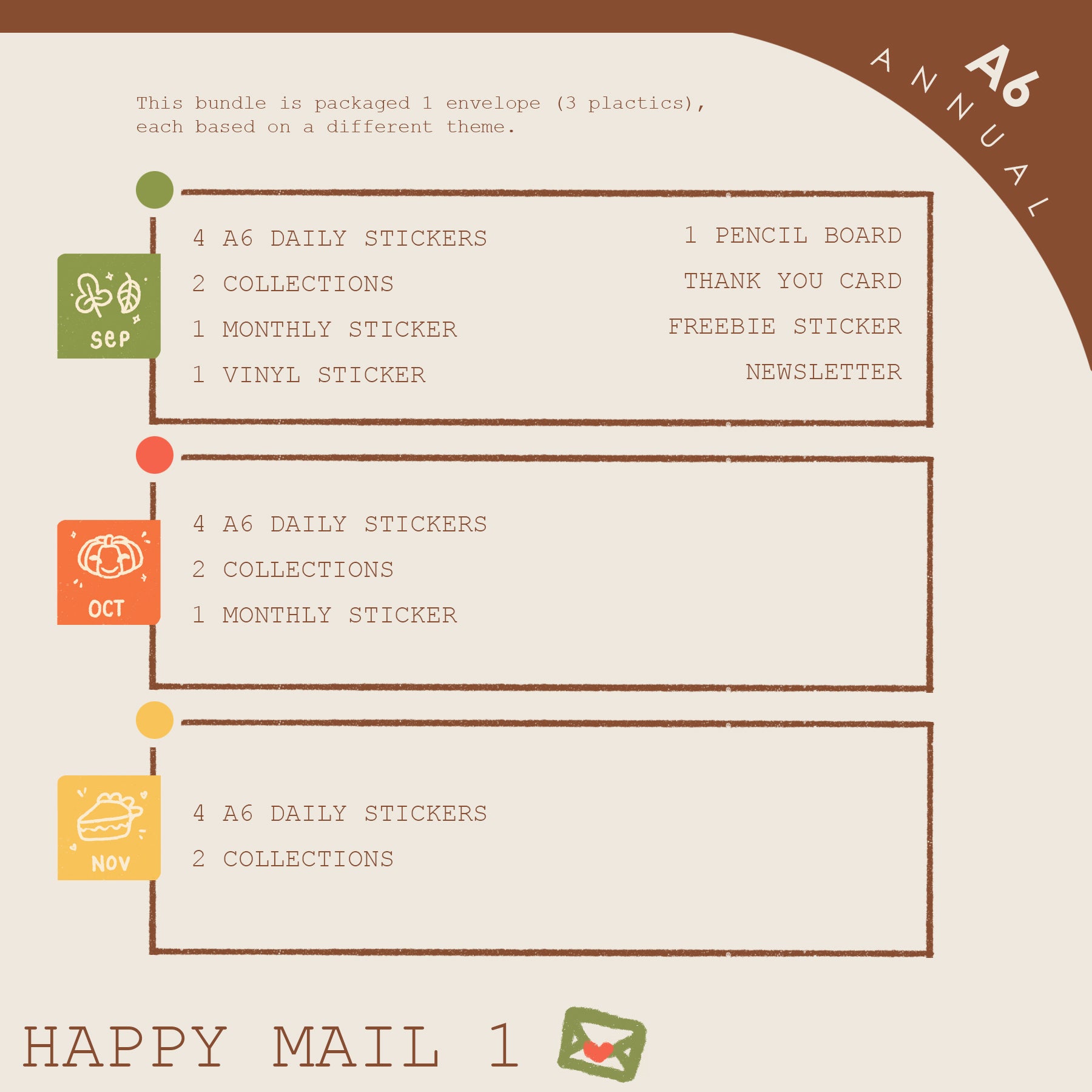 Annual Lite |  Hobonichi A6 | Dear Dolly Snail Mail Subscription