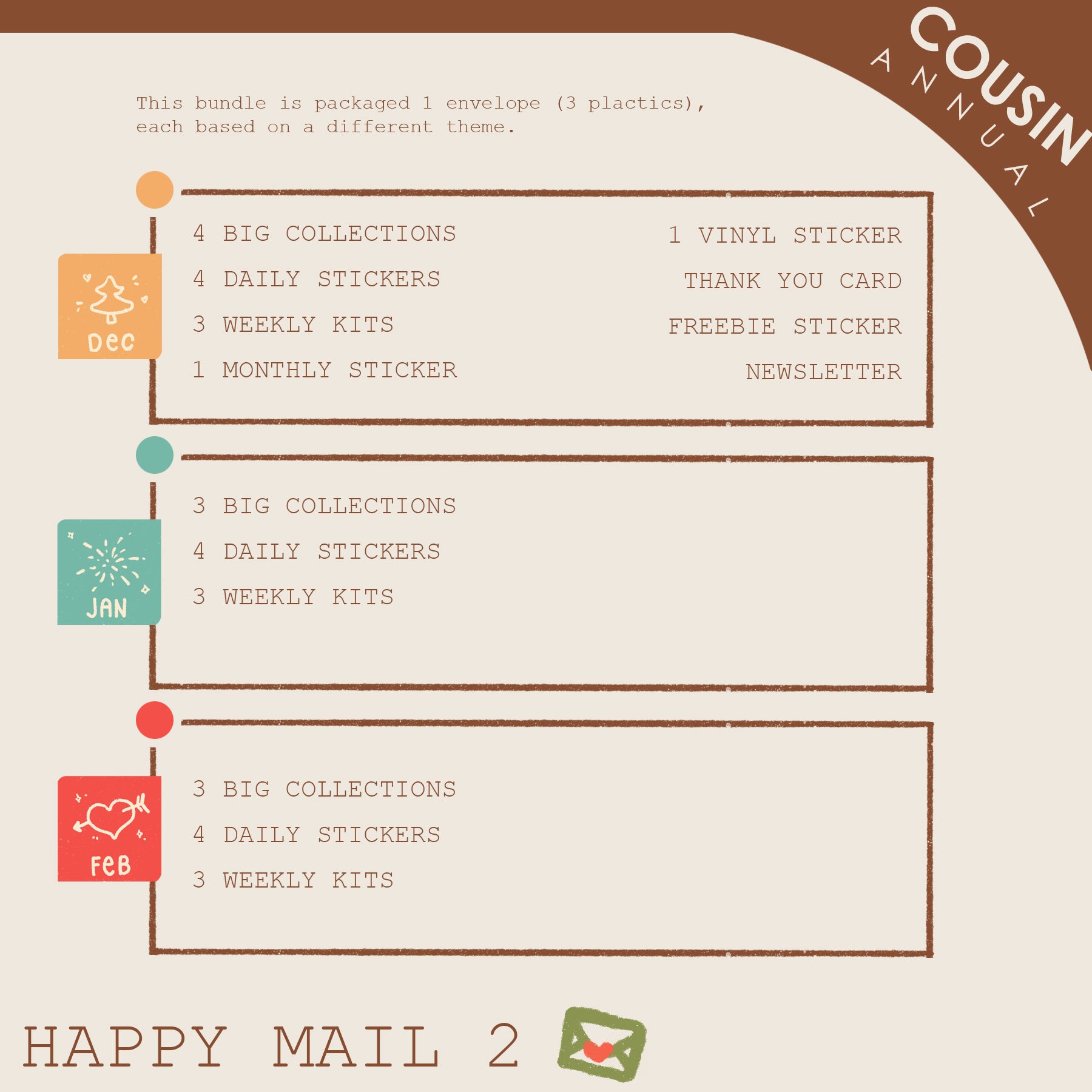 Annual Lite |  Hobonichi Cousin | Dear Dolly Snail Mail Subscription