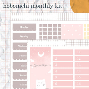 Aesthetic Relaxation Hobonichi Monthly Kit Sticker - HCM007