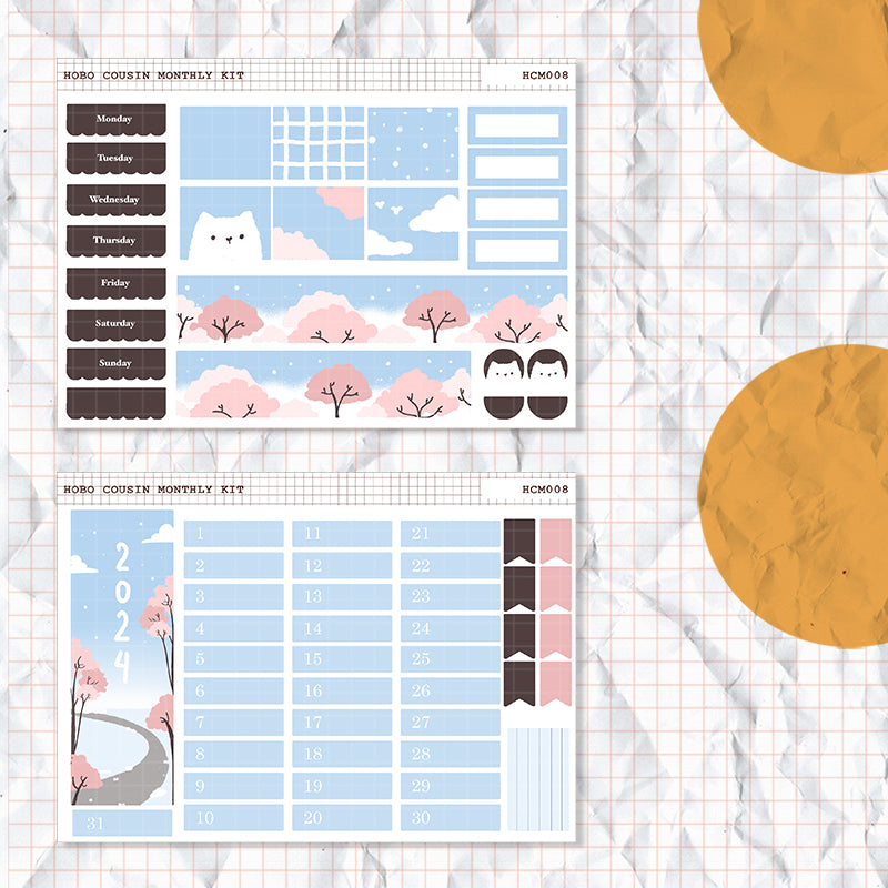 Welcoming New Year | Hobonichi Cousin Monthly Stickers (set of 2) | Hcm008