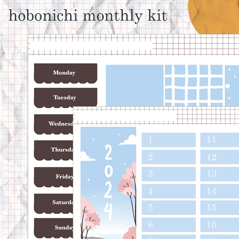 Welcoming New Year | Hobonichi Monthly Kit Sticker - HCM008