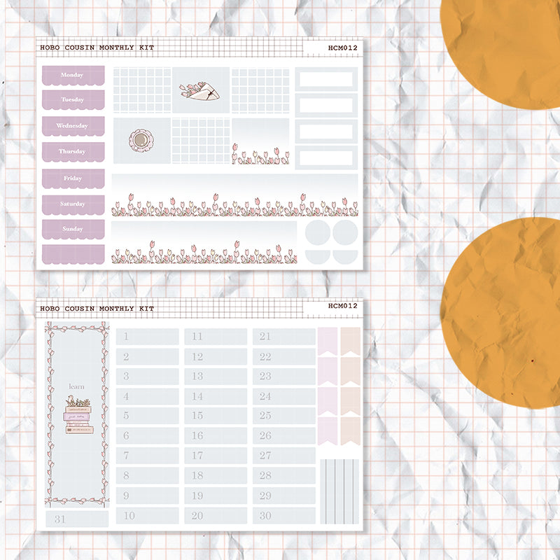 Minimalist | Hobonichi Cousin Monthly Stickers (set of 2) | Hcm012