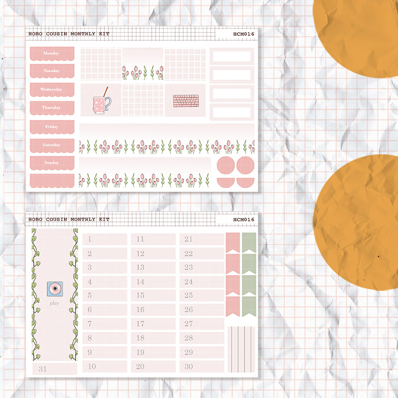 Minimalist | Hobonichi Cousin Monthly Stickers (set of 2) | Hcm016