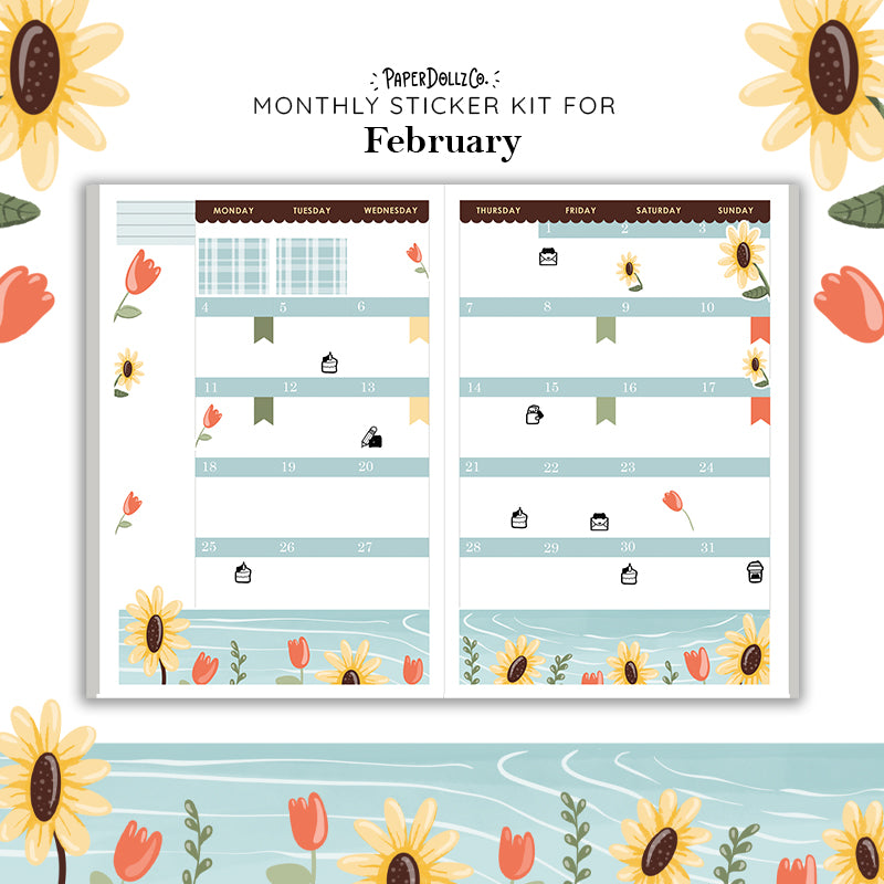 2027 Hobonichi Monthly Stickers | COUSIN/ A5 Planner Kit | Monthly Journal Sticker