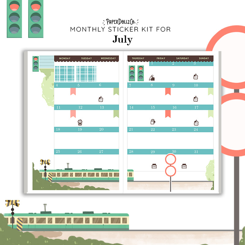 2027 Hobonichi Monthly Stickers | COUSIN/ A5 Planner Kit | Monthly Journal Sticker