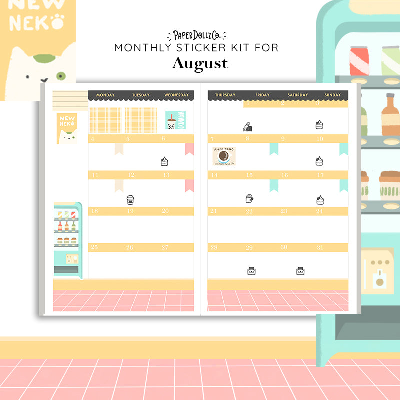 2027 Hobonichi Monthly Stickers | COUSIN/ A5 Planner Kit | Monthly Journal Sticker