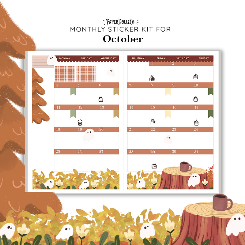 2027 Hobonichi Monthly Stickers | COUSIN/ A5 Planner Kit | Monthly Journal Sticker