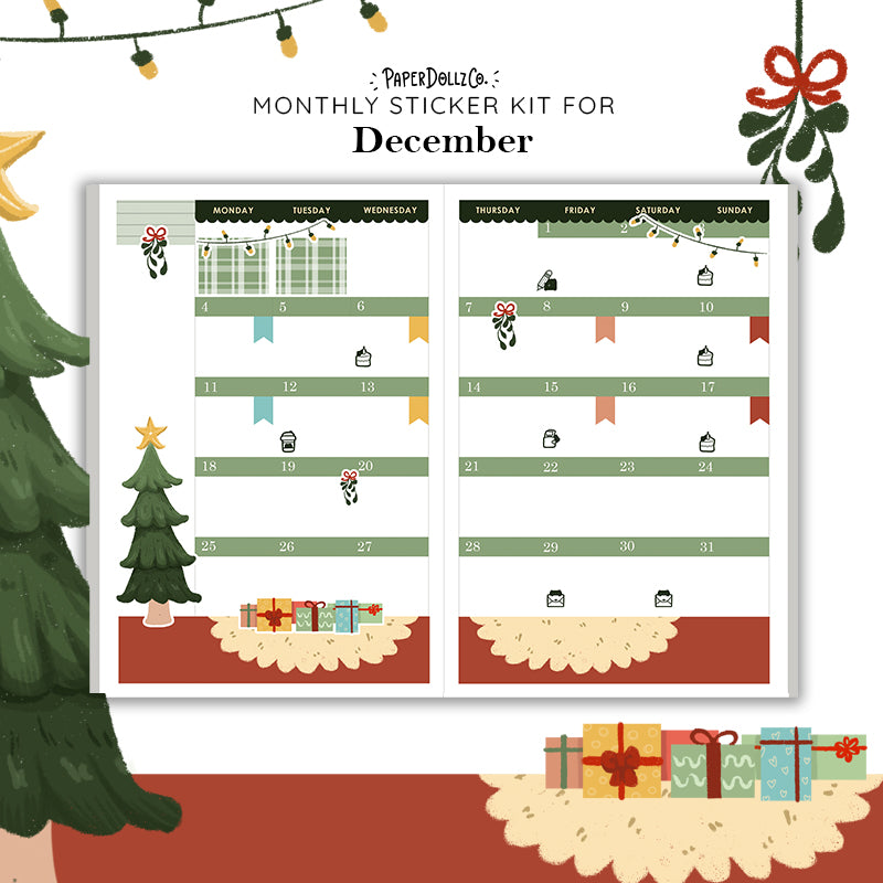 2027 Hobonichi Monthly Stickers | COUSIN/ A5 Planner Kit | Monthly Journal Sticker