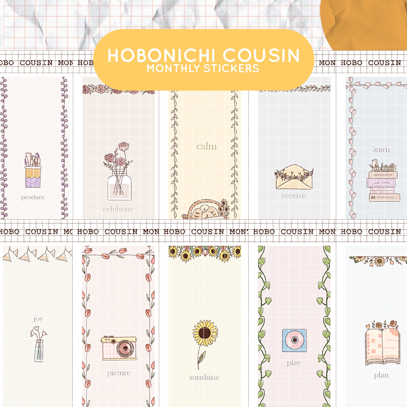 Minimalist Hobonichi Cousin Monthly Stickers ( set of 2 )