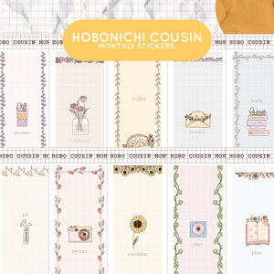 Minimalist Hobonichi Cousin Monthly Stickers ( set of 2 )
