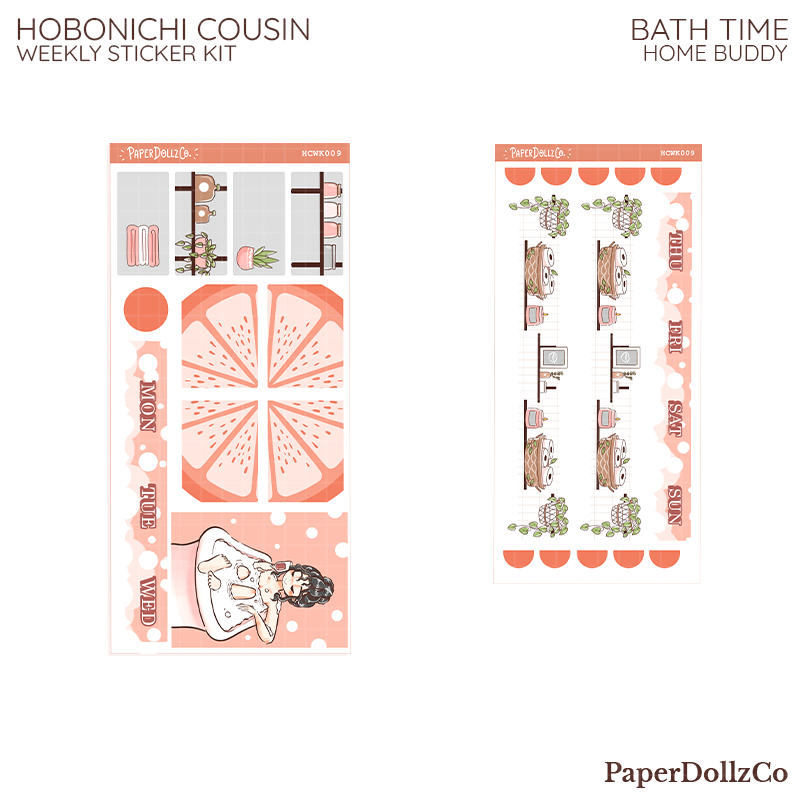 Bath-time | Home Buddy | Hobonichi Cousin Weekly Kit - hcwk009