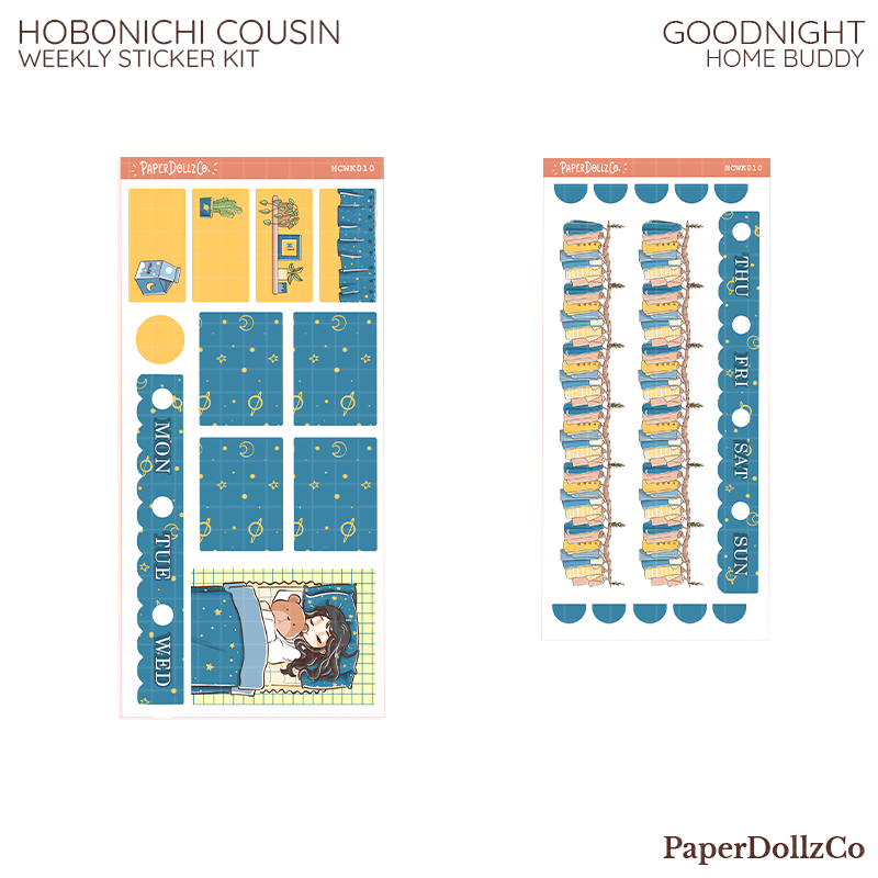 Goodnight | Home Buddy | Hobonichi Cousin Weekly Kit - hcwk010