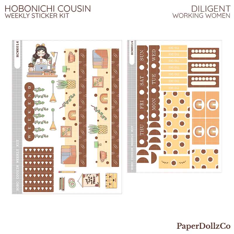 Diligent ( Working Women ) Hobonichi Cousin Weekly Kit - hcwk016