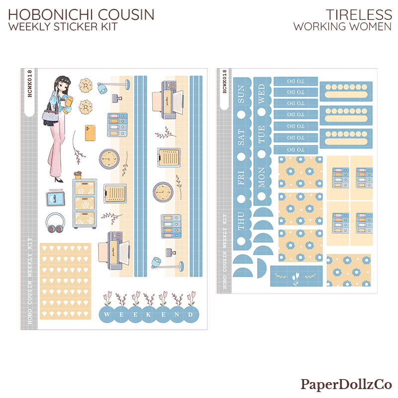 Tireless ( Working Women ) Hobonichi Cousin Weekly Kit - hcwk018