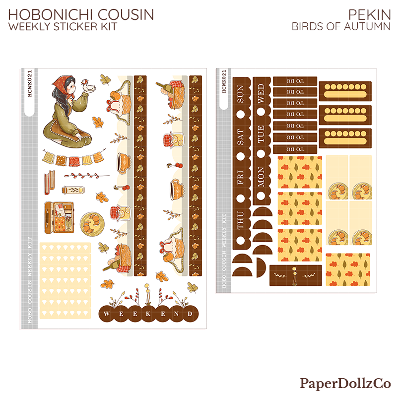 Pekin ( Birds of Autumn ) Hobonichi Cousin Weekly Kit - hcwk021